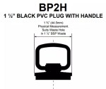 45mm Diameter Bath / Kitchen Sink Plug With Pull Handle - Black - Image 3