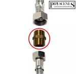 BRASS Bathroom Basin Sink Flexi Tap Hose Joiner Extender - 21mm - 1/2" BSP