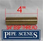 3/4" BSP Long Running Nipple in Brass 4" Long Ideal for Bespoke Tank Connectors - Image 3