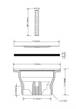 Shower Tray Base Drain Waste ONLY Flush Grated Centre Pin Bolt Type Metal Top - Image 6