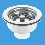 McAlpine BWSTSS Centre Pin Basket Strainer Waste | 113mm Stainless Steel Flange