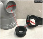 55mm x 32mm Rubber Soil Pipe Boss Adaptor Reducer for Tees & Strap Bosses etc... - Image 2