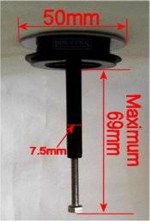 50mm Diameter Kitchen Sink Pop Up Waste Plug Stainless Top - Image 6