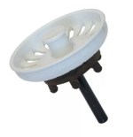 Kitchen Sink Basket Strainer Waste Plug Coloured White