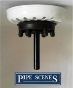 Kitchen Sink Basket Strainer Waste Plug Coloured White - Image 5