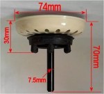 Kitchen Sink Basket Strainer Waste Plug Coloured Ivory Cream Off-White - Image 3