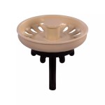 Kitchen Sink Basket Strainer Waste Plug Coloured Ivory Cream Off-White