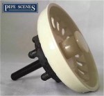 Kitchen Sink Basket Strainer Waste Plug Coloured Ivory Cream Off-White - Image 6