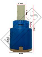 Blue 25mm Mini Ceramic Disc Monobloc Tap Cartridge | CART035 - Image 2