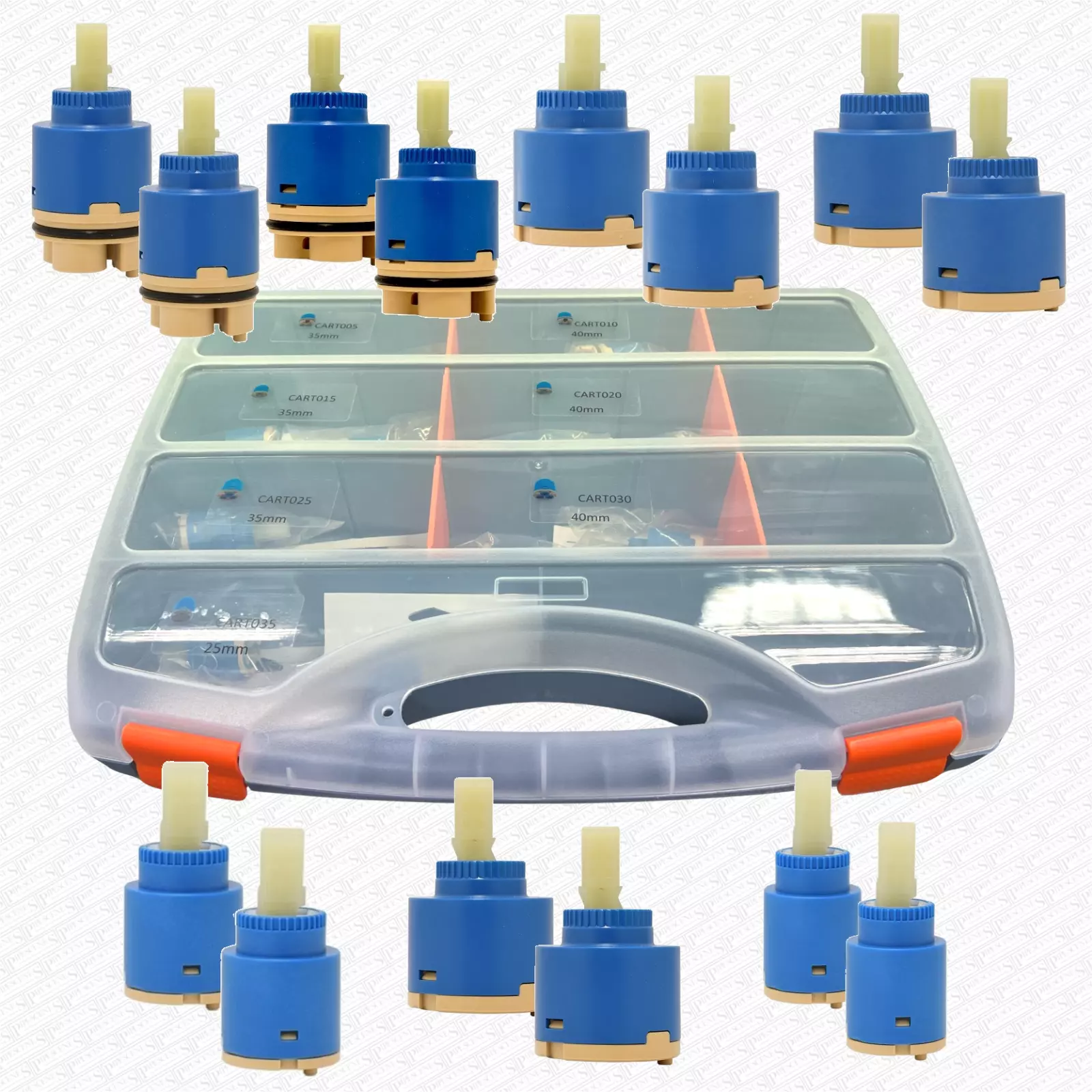Professional 14-Piece Plumbers Tap Cartridge Selection Box | 25mm 35mm