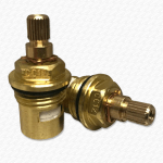 CC12 / B6 Ceramic Disc Quarter Turn Tap Valves | 24 Spline 8mm Replacement Pair