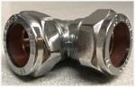 Chrome 22mm Compression 90 Degree Elbow for 22mm Copper or Chrome Tube - Image 4