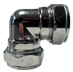 Chrome 28mm Compression 90 Degree Elbow | Right Angle Joint for 28mm Copper or Chrome Tube - Image 2