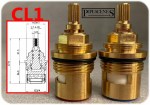 3/4" Bath Tap Ceramic Disc Cartridge Valves | A2 Profile 20 Spline Pair 57.8mm - Image 2
