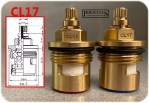3/4" Bath Tap CL17 / A2 Ceramic Disc Tap Cartridge Valves 20 Spline x 7.7mm PAIR - Image 2