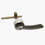 WC Toilet Cistern Lever Handle Chrome Plated Metal | Front Flush with Brass Lift Arm