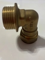 22mm Compression x 1" BSP Male Iron Elbow Brass Fitting - Image 4