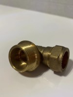22mm Compression x 1" BSP Male Iron Elbow Brass Fitting - Image 5