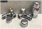 NEW Quality Chrome Plated Corner Angled Towel Radiator Valve Pack TRV Thermo - Image 2