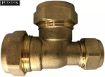 Brass Pipe Joiner 22mm x 15mm Tee Reducer 22 x 15 x 22mm