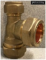 Brass Pipe Joiner 22mm x 15mm Tee Reducer 22 x 15 x 22mm - Image 3