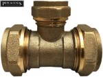 Brass Pipe Joiner 22mm x 15mm Tee Reducer 22 x 22 x 15mm