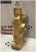 Brass Concealed Shower Adaptor Straight 15mm x 25mm Thread (3/4" BSP) - Image 6