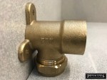 22mm x 3/4" BSP Brass Compression Backplate Wall Plate Elbow - Image 2