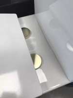 60mm Diameter BRUSHED BRASS Top Fix Toilet Seat Hinge Fixings Covers Only PAIR - Image 2