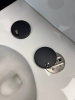 60mm Diameter MATTE BLACK Top Fix Toilet Seat Hinge Fixings Covers Only PAIR - Image 6