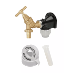 Outdoor Garden Tap Hose Union Bib Tap 1/2" Brass Kit with 20mm Wall Plate Elbow