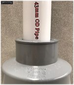 Grey 110mm Soil Pipe Adapter Reducer to 40mm ( 43mm ) Waste Pipe Glue fit - Image 3