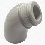 Shower Hose & Handset White Plastic Angle Piece 1/2" - Image 3