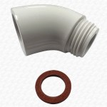 Shower Hose & Handset White Plastic Angle Piece 1/2" - Image 4