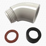 Shower Hose & Handset White Plastic Angle Piece 1/2"