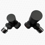 K.RAD Anthracite Dark Grey Corner Radiator Valves Pair - Image 2