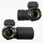 K.RAD Anthracite Dark Grey Corner Radiator Valves Pair - Image 3