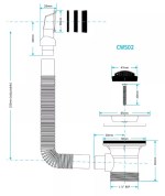 Standard Sink Waste to Fit Franke Blanco Type Sink with Rectangular Overflow - Image 3