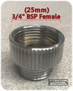 3/4" - 1/2" Chrome Shower Hose Adapter Bush Reducer 25mm - 21mm Old - New BSMR - Image 3