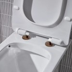 45mm Diameter BRUSHED BRONZE Top Fix Toilet Seat Hinge Fixings Covers Only PAIR - Image 2