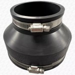 4" CLAY to 3" Plastic Rubber Coupling Soil Drain Pipe Repair Fitting With Clips - Image 2