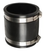 3" Rubber Coupling 82mm Soil Drain Pipe Repair Fitting With Clips Cast Iron