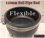 4" to 3" Rubber Coupling 110mm - 82mm Soil Drain Pipe Repair Fitting With Clips - Image 5