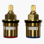 3/4" Bath Tap DISC010 Ceramic Disc Tap Cartridge Valves 20 Teeth x 7.5mm x 52mm Height Pair