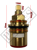 3/4" Bath Tap DISC011 Ceramic Disc Tap Cartridge Valves 20 Teeth x 7.6mm PAIR - Image 2