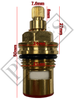 DISC035 Ceramic Disc Tap Cartridge Valves 20 Teeth x 7.6mm PAIR - Image 2