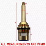 87mm Tall A2 Shower Flow Cartridge Valve 20 Spline x 7.6mm CLOCKWISE CLOSE - Image 2