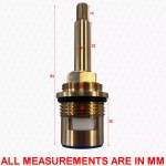 84mm Tall A2 Shower Flow Cartridge Valve 20 Spline x 7.6mm CLOCKWISE CLOSE - Image 2