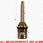 100mm Tall A2 Shower Flow Cartridge Valve 20 Spline x 7.6mm CLOCKWISE CLOSE - Image 2