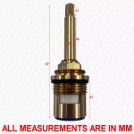87mm Tall A2 Shower Flow Cartridge Valve 20 Spline x 7.6mm CLOCKWISE CLOSE - Image 2